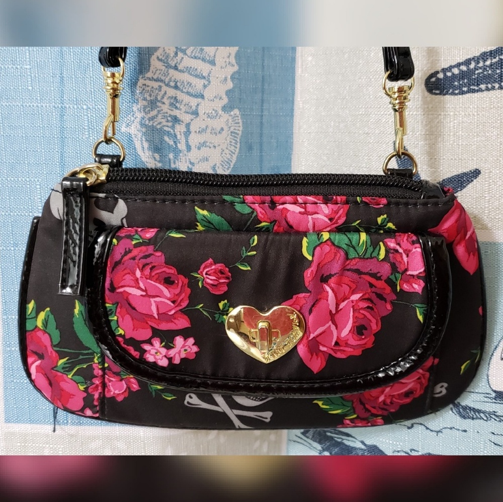 Betsey Johnson Floral Skull Crossbody Bag